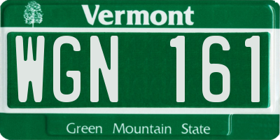 VT license plate WGN161
