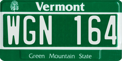 VT license plate WGN164
