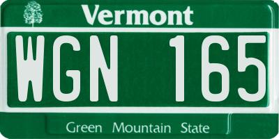 VT license plate WGN165