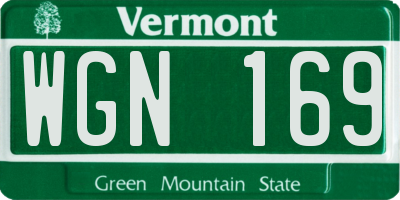 VT license plate WGN169