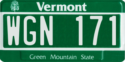 VT license plate WGN171