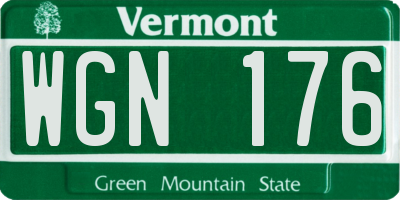 VT license plate WGN176