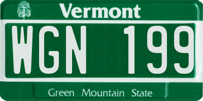 VT license plate WGN199