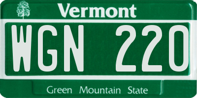 VT license plate WGN220