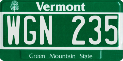 VT license plate WGN235
