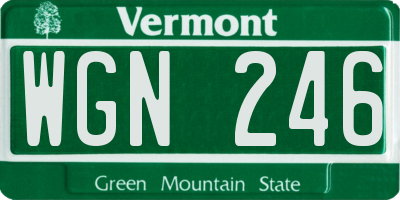 VT license plate WGN246