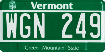 VT license plate WGN249