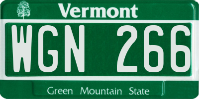 VT license plate WGN266
