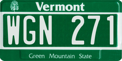 VT license plate WGN271
