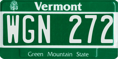 VT license plate WGN272