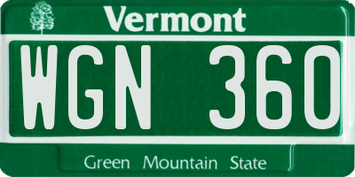 VT license plate WGN360