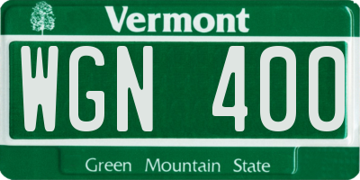 VT license plate WGN400