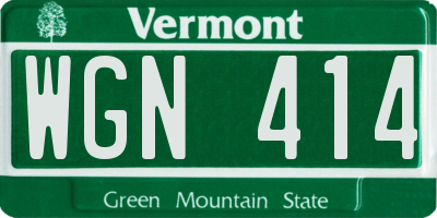 VT license plate WGN414