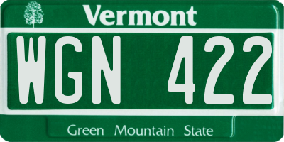 VT license plate WGN422