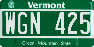 VT license plate WGN425