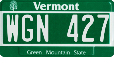 VT license plate WGN427