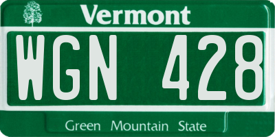 VT license plate WGN428