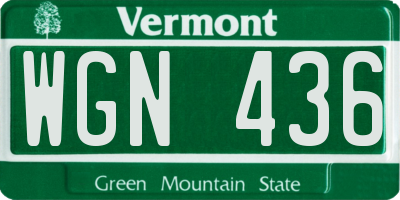 VT license plate WGN436