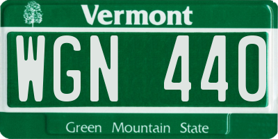 VT license plate WGN440