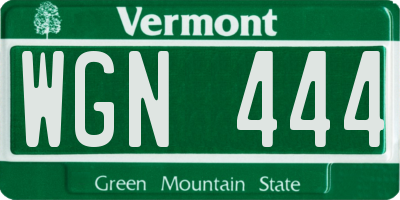 VT license plate WGN444