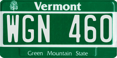 VT license plate WGN460