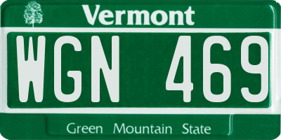 VT license plate WGN469