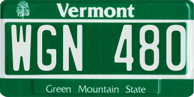 VT license plate WGN480