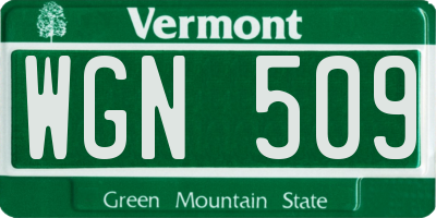 VT license plate WGN509