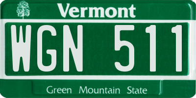 VT license plate WGN511