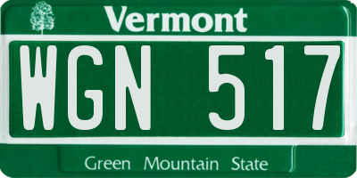 VT license plate WGN517
