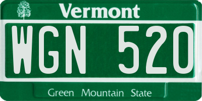 VT license plate WGN520