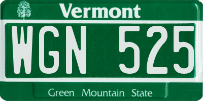 VT license plate WGN525