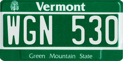 VT license plate WGN530