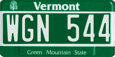 VT license plate WGN544