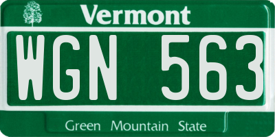 VT license plate WGN563