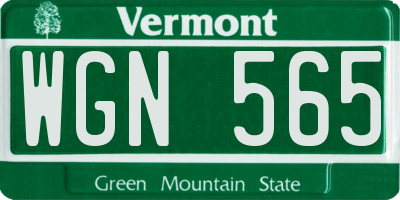 VT license plate WGN565