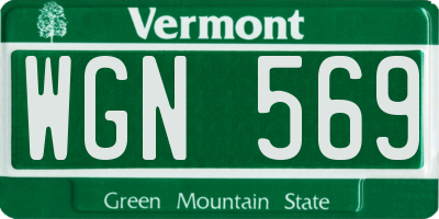 VT license plate WGN569