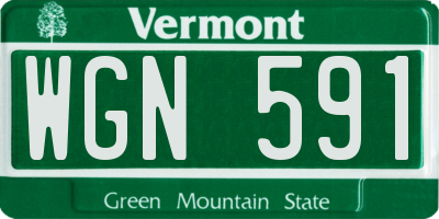 VT license plate WGN591