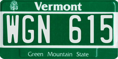 VT license plate WGN615