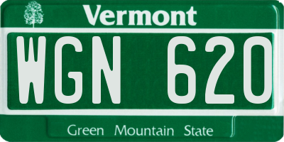 VT license plate WGN620