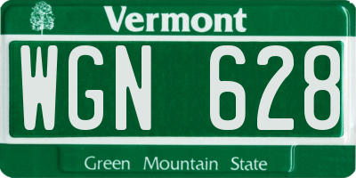 VT license plate WGN628