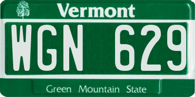 VT license plate WGN629