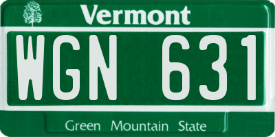 VT license plate WGN631