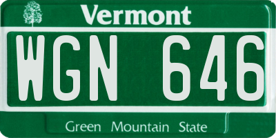 VT license plate WGN646