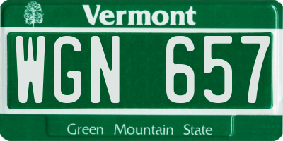 VT license plate WGN657