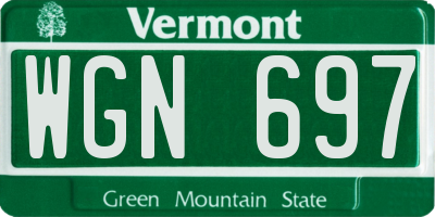 VT license plate WGN697