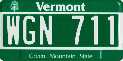 VT license plate WGN711