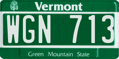 VT license plate WGN713