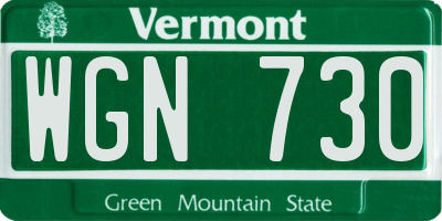 VT license plate WGN730