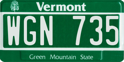 VT license plate WGN735